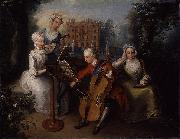 Mercier, Philippe and his sisters oil